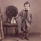 Small boy with rabbit